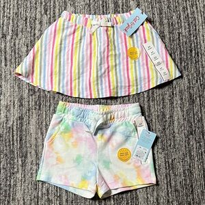 Cat & Jack - Colorful Striped and Tie-Dye Kids Shorts Set Size 3T